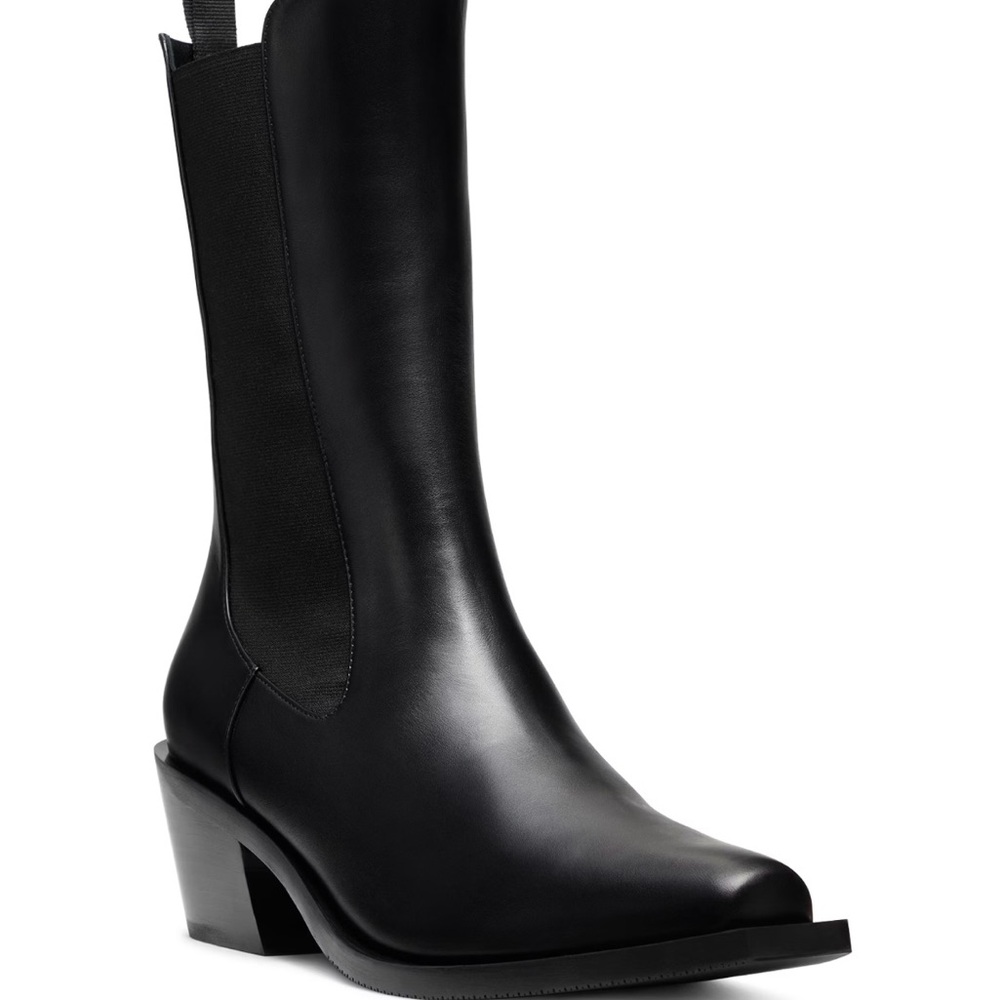 Stuart Weitzman Miley Western Inspired Boot - Black 7.5